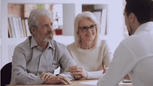 Older couple with agent